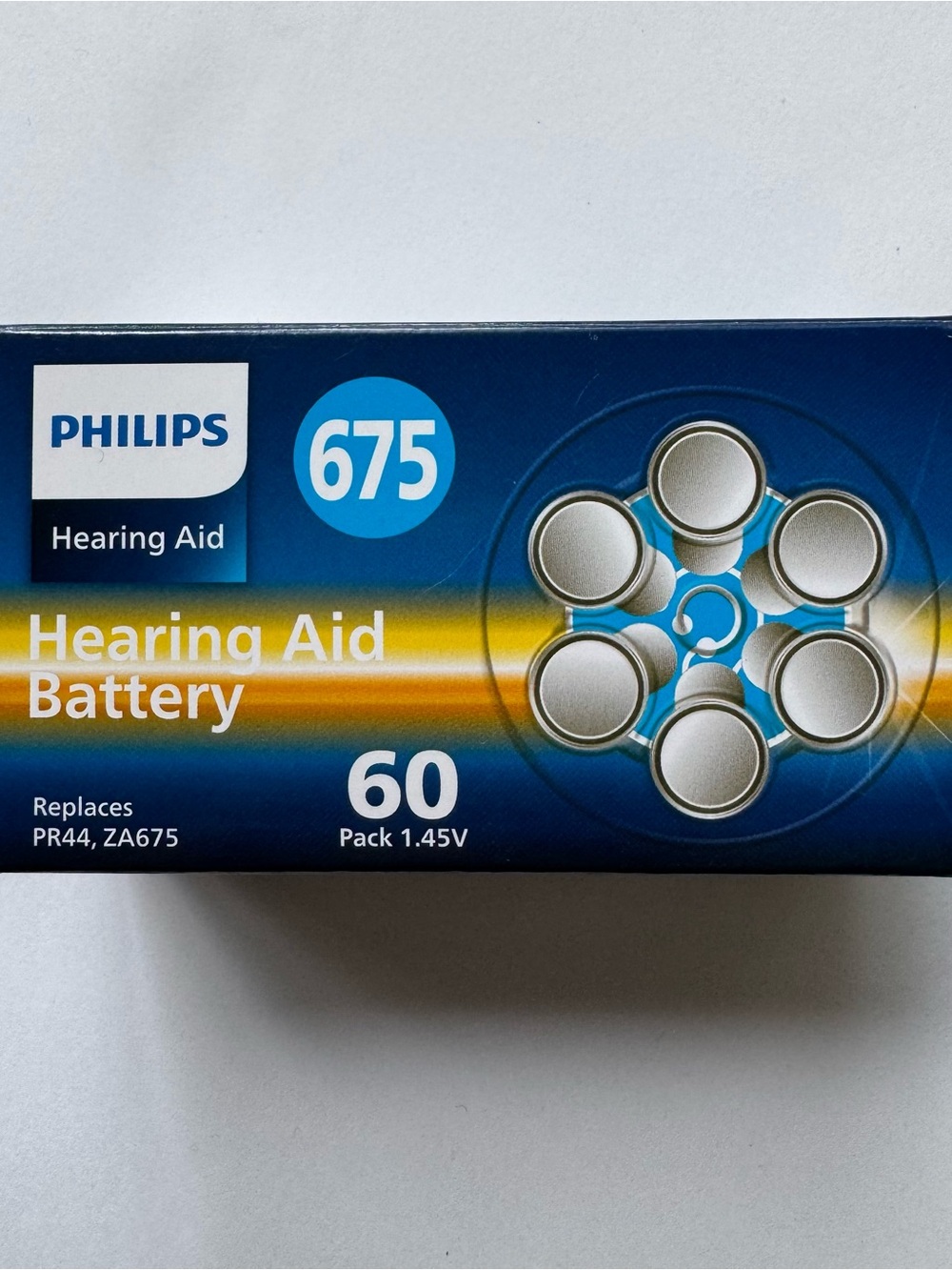 Philips Batteries size 675: 60 batteries (10 individual packs of 6), NEW